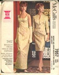 7057 63 SHEATH DRESS LENGTHS,JACKET,HAIRDO LFLT PATTERN 12,14